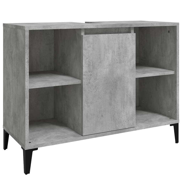 Pesuallaskaappi betoninharmaa 80x33x60 cm tekninen puu