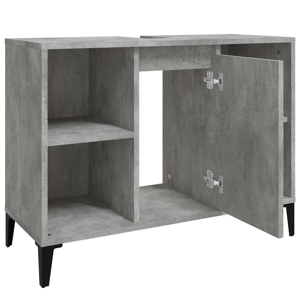 Pesuallaskaappi betoninharmaa 80x33x60 cm tekninen puu