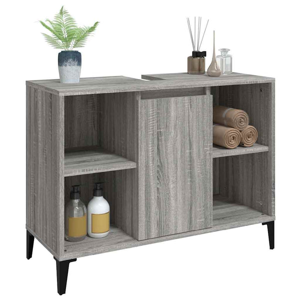 Pesuallaskaappi harmaa Sonoma 80x33x60 cm tekninen puu