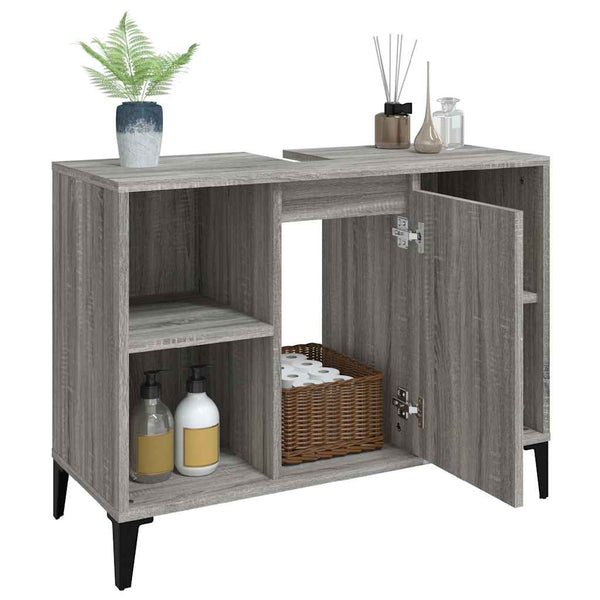 Pesuallaskaappi harmaa Sonoma 80x33x60 cm tekninen puu
