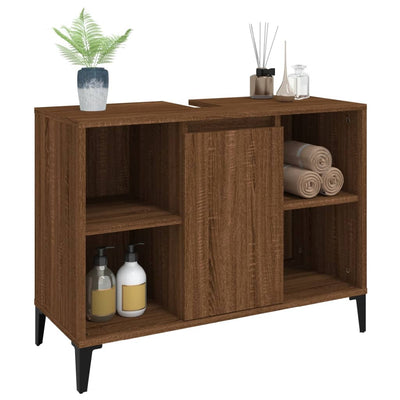 Pesuallaskaappi ruskea tammi 80x33x60 cm tekninen puu