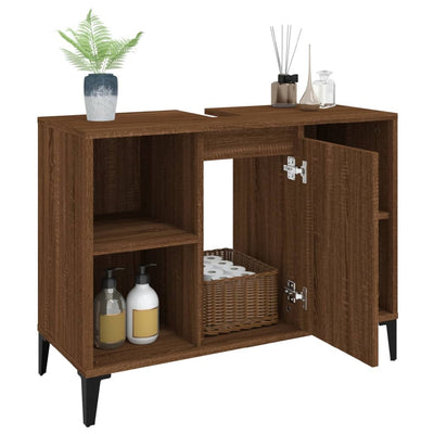 Pesuallaskaappi ruskea tammi 80x33x60 cm tekninen puu