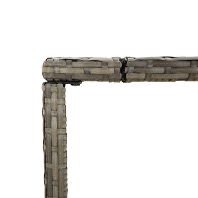 Harmaa baaripöytä Mihaili 180x70x110cm (lasipöytälevyllä polyrottinki)