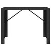 Musta baaripöytä Jenu 145x80x110cm (lasipöytälevyllä polyrottinki)