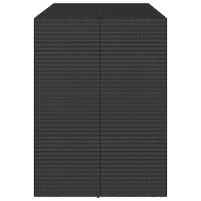 Musta baaripöytä Jenu 145x80x110cm (lasipöytälevyllä polyrottinki)