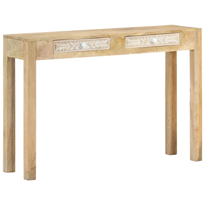 Konsolipöytä 110x30x75 cm täysi valkaistu mangopuu