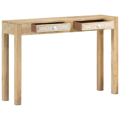 Konsolipöytä 110x30x75 cm täysi valkaistu mangopuu