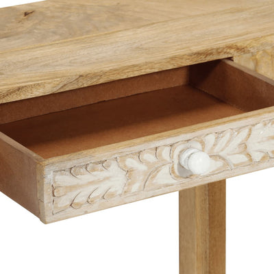 Konsolipöytä 110x30x75 cm täysi valkaistu mangopuu