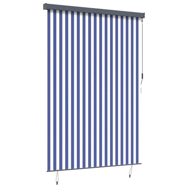 Rullaverho Sininen ja valkoinen 180 x 250 cm Kangas ja Alumiini