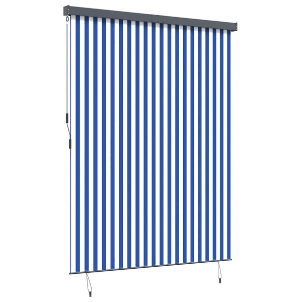 Rullaverho Sininen ja valkoinen 220 x 250 cm Kangas ja Alumiini