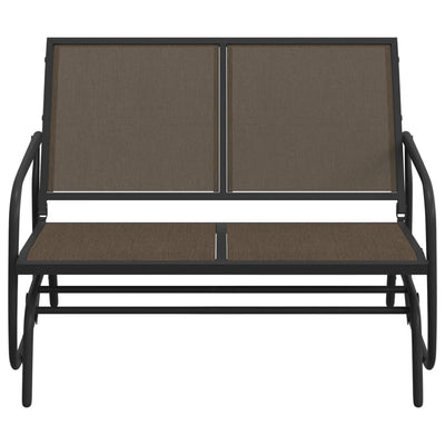 Puutarhakeinupenkki ruskea 120,5x76x86,5 cm kangas ja teräs