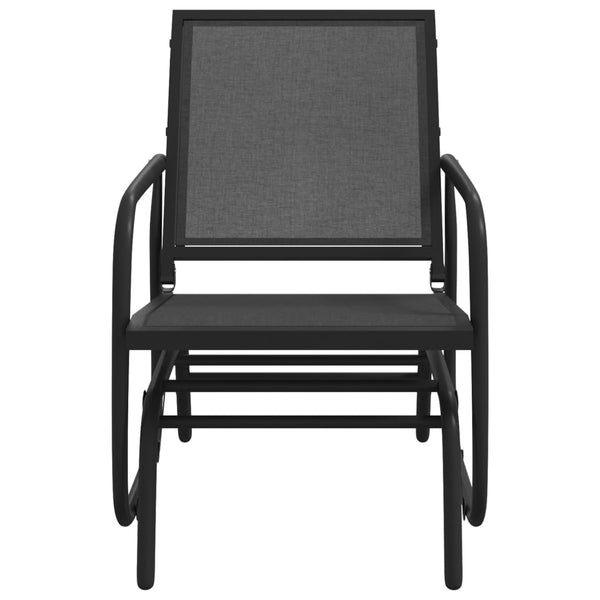 Puutarhakeinutuoli musta 61x76x87 cm kangas ja teräs