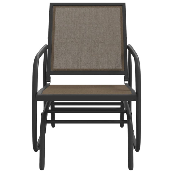 Puutarhakeinutuoli ruskea 61x76x87 cm kangas ja teräs