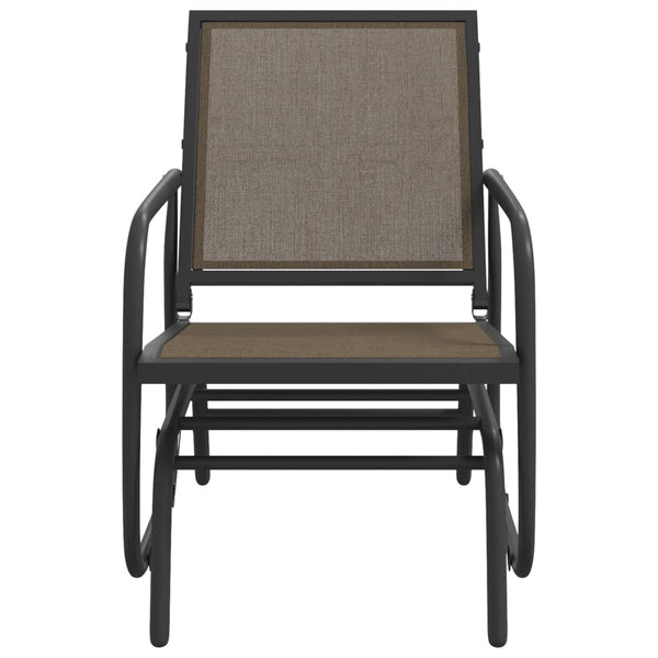 Puutarhakeinutuolit 2 kpl ruskea 61x76x87 cm kangas ja teräs
