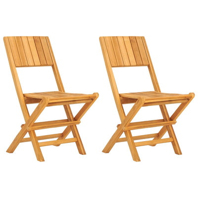 Kokoontaitettavat puutarhatuolit 2 kpl 47x61x90 cm täysi tiikki
