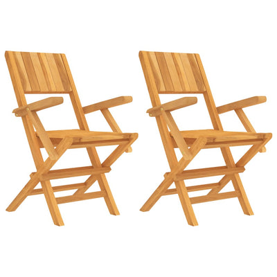 Kokoontaitettavat puutarhatuolit 2 kpl 55x61x90 cm täysi tiikki