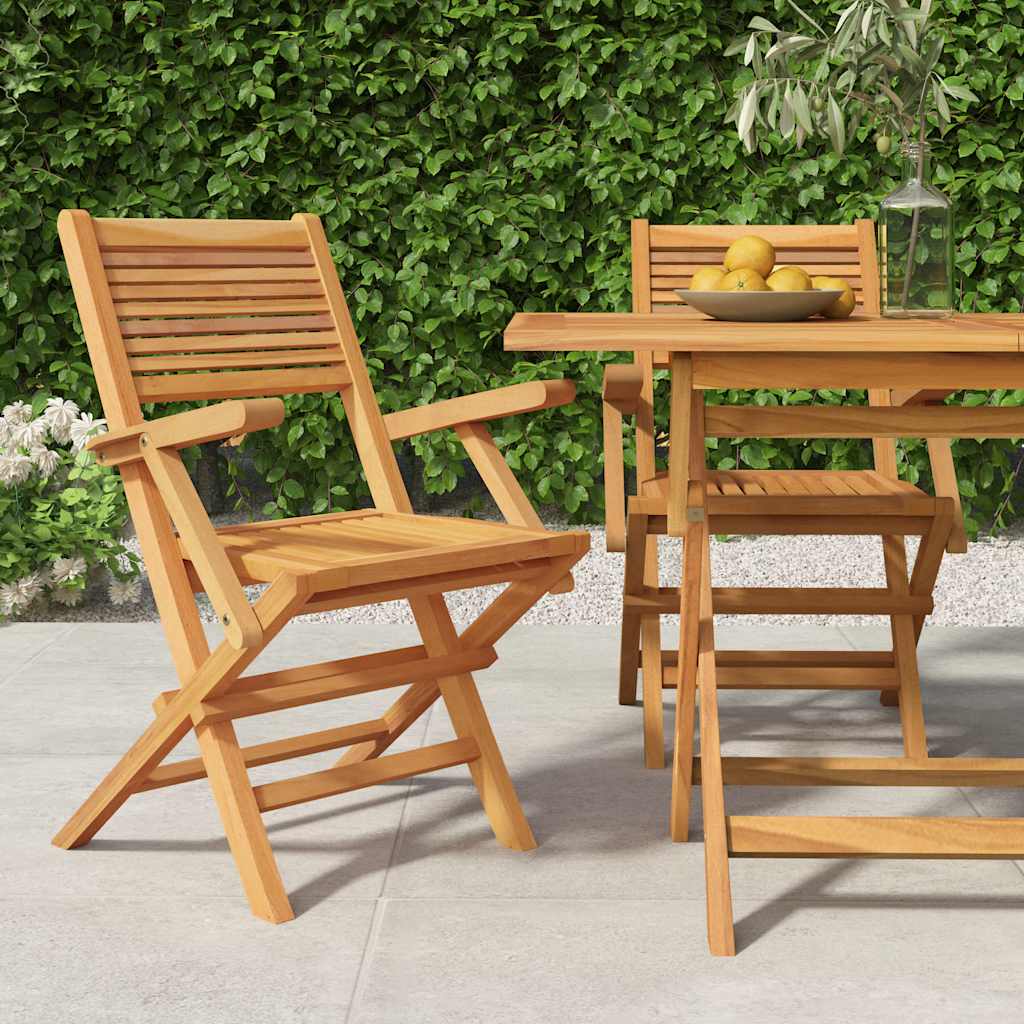 Kokoontaitettavat puutarhatuolit Nadita 55x62x90cm (2 kpl, tiikki)