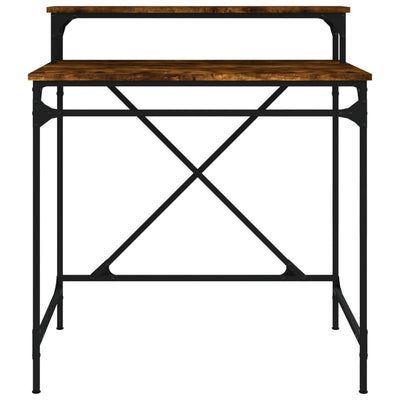 Työpöytä savutammi 80x50x90 cm tekninen puu ja rauta