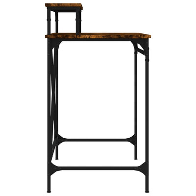 Työpöytä savutammi 80x50x90 cm tekninen puu ja rauta