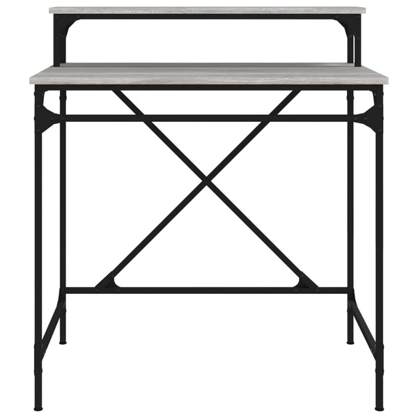 Työpöytä harmaa Sonoma 80x50x90 cm tekninen puu ja rauta