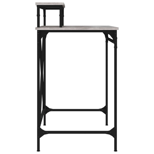 Työpöytä harmaa Sonoma 80x50x90 cm tekninen puu ja rauta