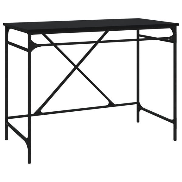 Työpöytä musta 100x50x75 cm tekninen puu ja rauta