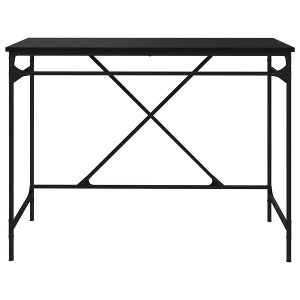 Työpöytä musta 100x50x75 cm tekninen puu ja rauta