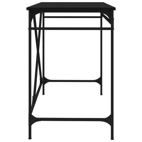 Työpöytä musta 100x50x75 cm tekninen puu ja rauta