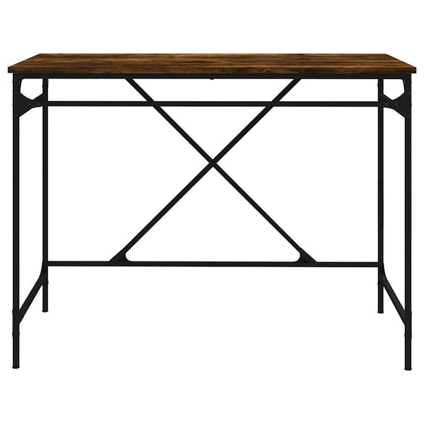 Työpöytä savutammi 100x50x75 cm tekninen puu ja rauta
