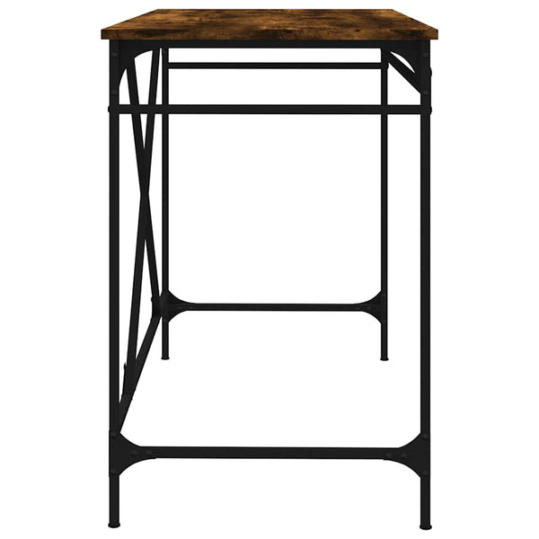 Työpöytä savutammi 100x50x75 cm tekninen puu ja rauta