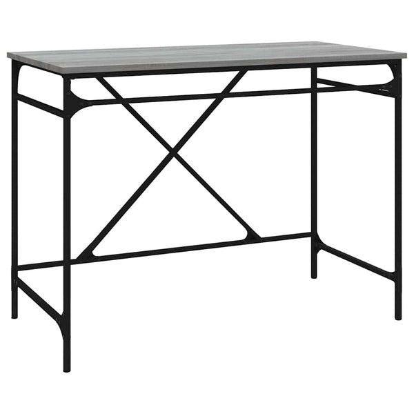 Työpöytä harmaa Sonoma 100x50x75 cm tekninen puu ja rauta