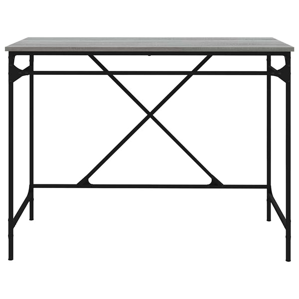 Työpöytä harmaa Sonoma 100x50x75 cm tekninen puu ja rauta
