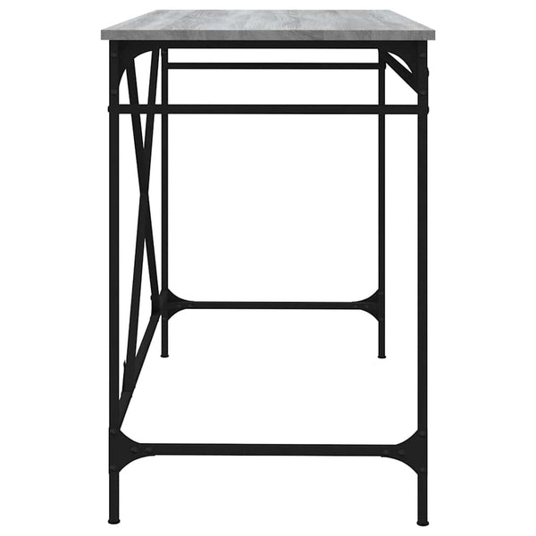 Työpöytä harmaa Sonoma 100x50x75 cm tekninen puu ja rauta