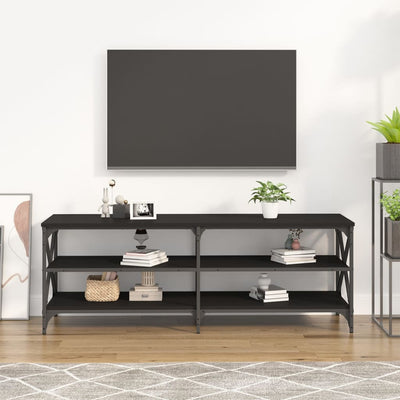 TV-taso musta 140x40x50 cm tekninen puu