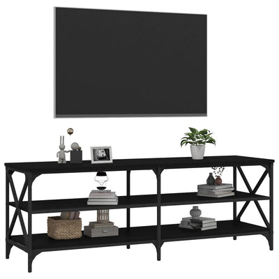 TV-taso musta 140x40x50 cm tekninen puu