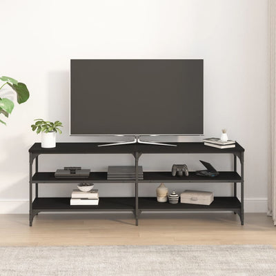 TV-taso musta 140x30x50 cm tekninen puu