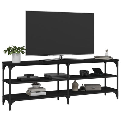 TV-taso musta 140x30x50 cm tekninen puu