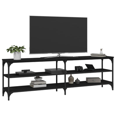 TV-taso musta 160x30x50 cm tekninen puu
