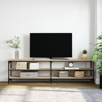 TV-taso Sonoma-tammi 180x30x50 cm tekninen puu ja metalli