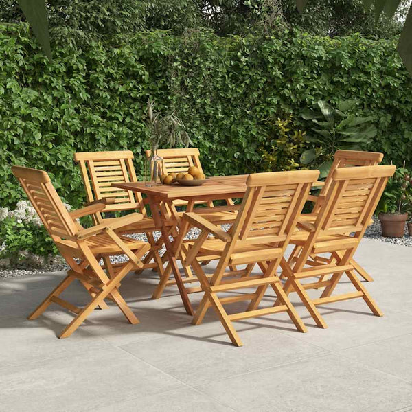 Kokoontaitettavat puutarhatuolit 6 kpl 56x63x90 cm täysi tiikki