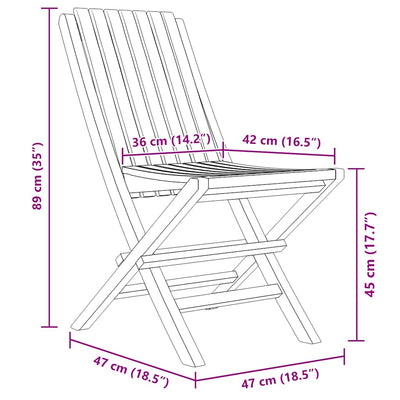 Kokoontaitettavat puutarhatuolit Lojin 47x47x89cm (4 kpl, tiikki)