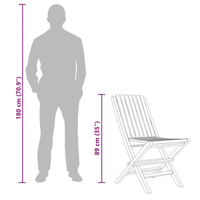 Kokoontaitettavat puutarhatuolit Lojin 47x47x89cm (6 kpl, tiikki)