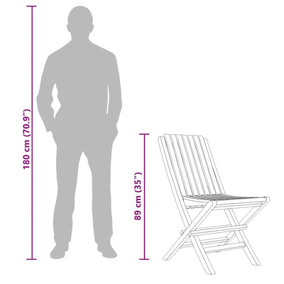 Kokoontaitettavat puutarhatuolit Lojin 47x47x89cm (8 kpl, tiikki)