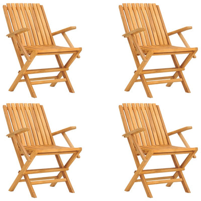 Kokoontaitettavat puutarhatuolit 4 kpl 61x67x90 cm täysi tiikki