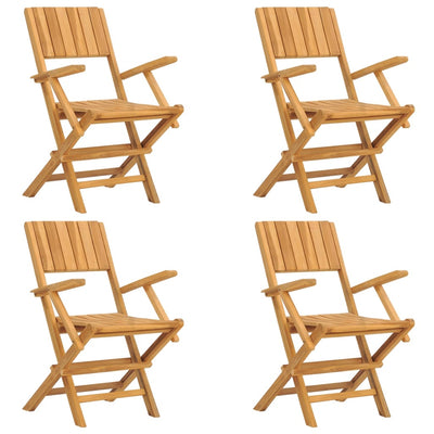 Kokoontaitettavat puutarhatuolit 4 kpl 55x61x90 cm täysi tiikki