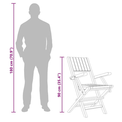 Kokoontaitettavat puutarhatuolit Ayanna 55x61x90cm (6 kpl, tiikki)