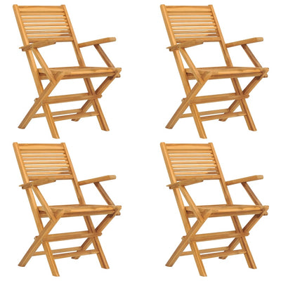 Kokoontaitettavat puutarhatuolit 4 kpl 55x62x90 cm täysi tiikki