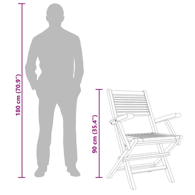 Kokoontaitettavat puutarhatuolit Nadita 55x62x90cm (8 kpl, tiikki)
