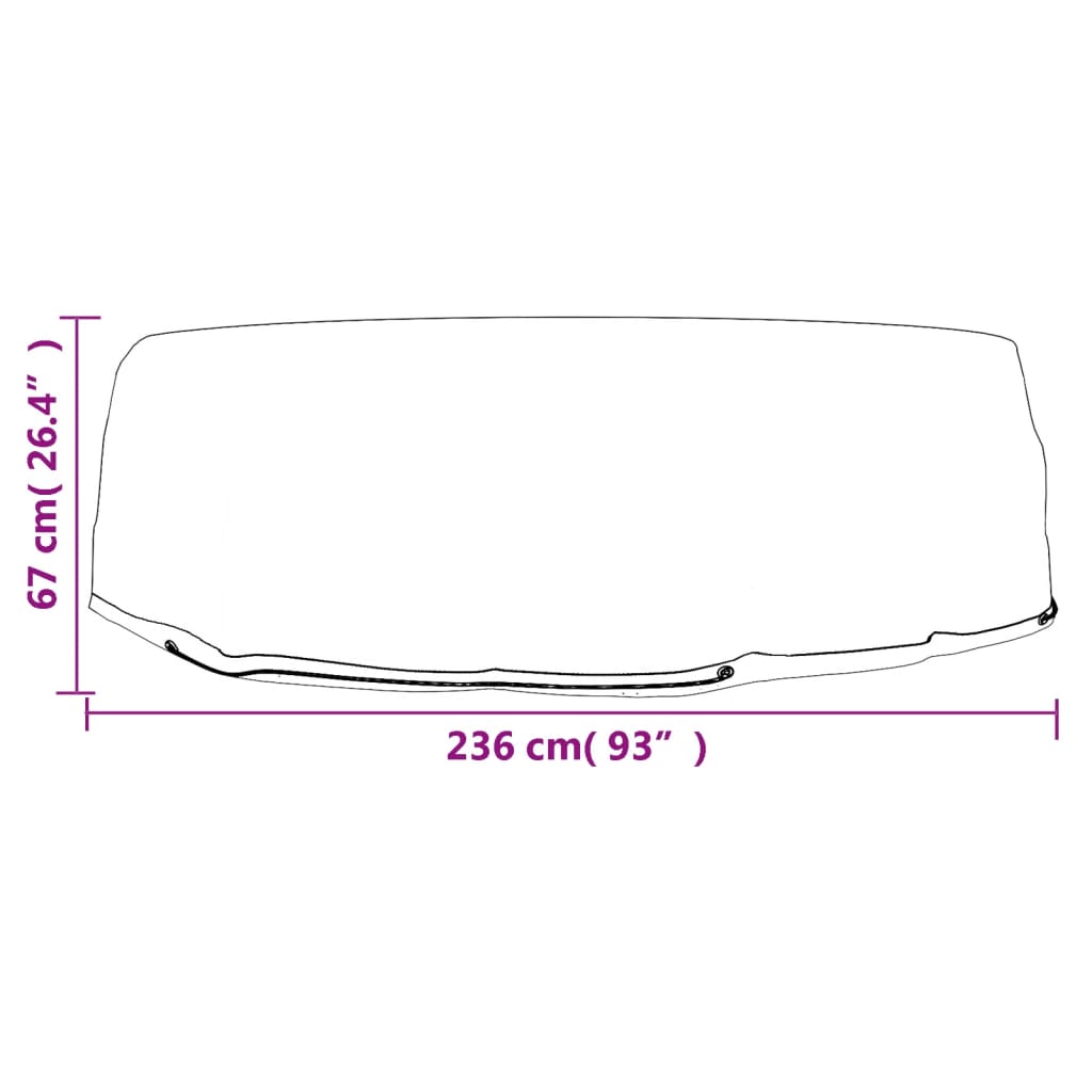 Saarekelepotuolin suoja Eller Ø236x67cm (2kpl 10 purjerengasta pyöreä)