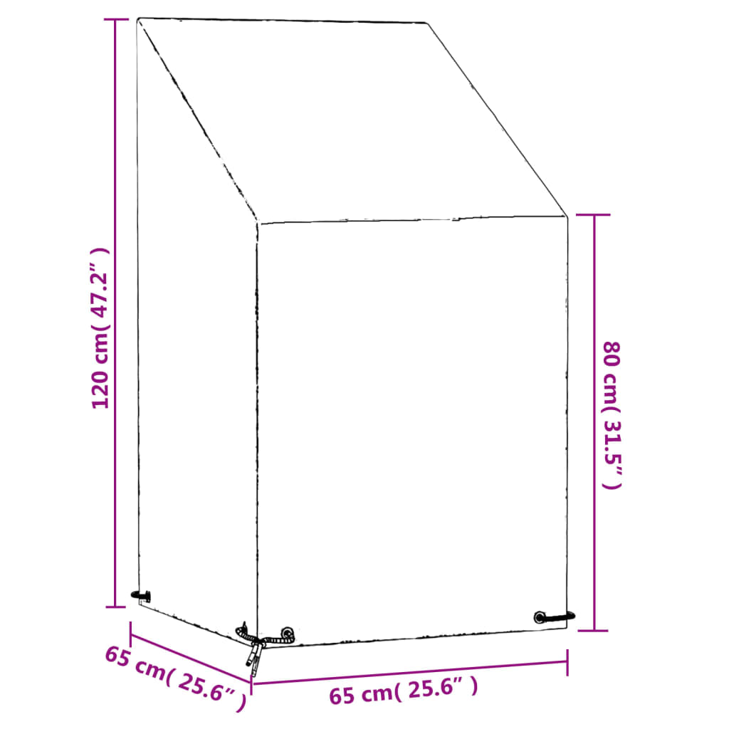 Puutarhatuolisuojat Aaden 65x65x80/120cm (8 purjerengasta polyeteeni)